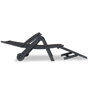 NNEVL Sun Lounger with Footrest Plastic Anthracite
