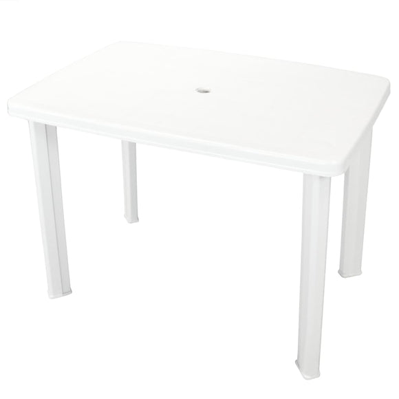 NNEVL Garden Table White 101x68x72 cm Plastic