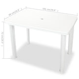 NNEVL Garden Table White 101x68x72 cm Plastic
