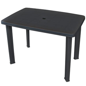 NNEVL Garden Table Anthracite 101x68x72 cm Plastic