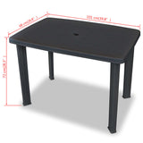 NNEVL Garden Table Anthracite 101x68x72 cm Plastic