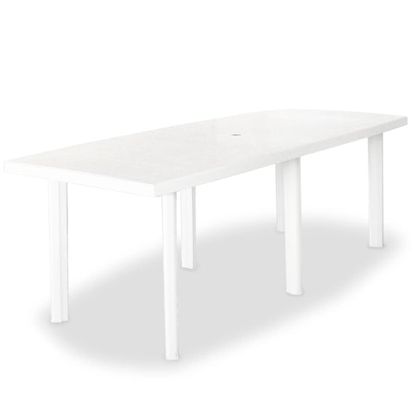NNEVL Garden Table White 210x96x72 cm Plastic