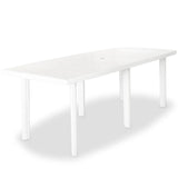 NNEVL Garden Table White 210x96x72 cm Plastic