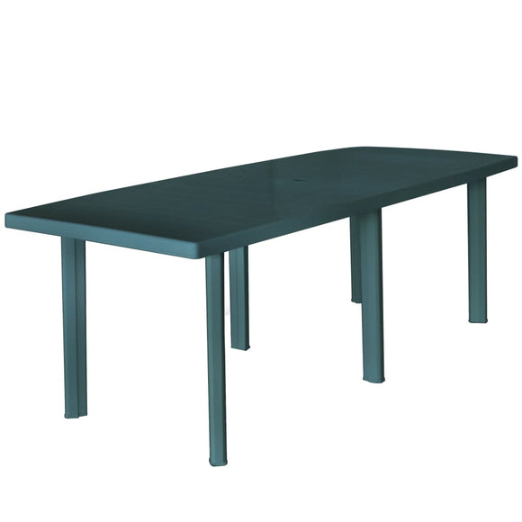 NNEVL Garden Table Green 210x96x72 cm Plastic