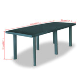 NNEVL Garden Table Green 210x96x72 cm Plastic