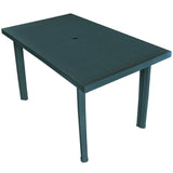 NNEVL Garden Table Grey 190x90x75 cm Poly Rattan and Solid Acacia Wood