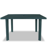 NNEVL Garden Table Grey 190x90x75 cm Poly Rattan and Solid Acacia Wood
