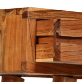 NNEVL Console Table Solid Acacia Wood with Carved Drawers 118x30x80cm