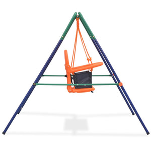 NNEVL Toddler Swing Set with Safety Harness Orange