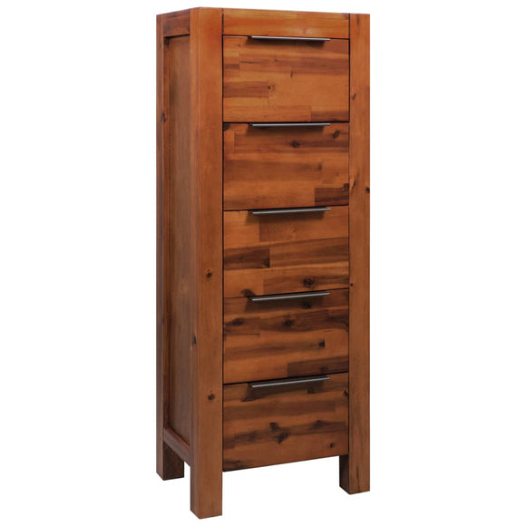 NNEVL Chest of Drawers Solid Acacia Wood 45x32x115 cm