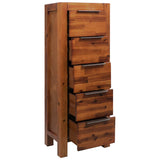 NNEVL Chest of Drawers Solid Acacia Wood 45x32x115 cm