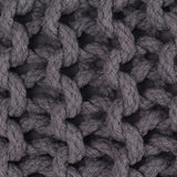 NNEVL Hand-Knitted Pouffe Cotton 50x35 cm Grey