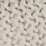 NNEVL Hand-Knitted Pouffe Cotton 50x35 cm White