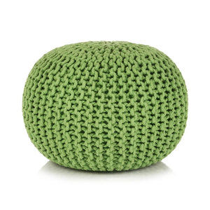 NNEVL Hand-Knitted Pouffe Cotton 50x35 cm Green