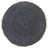 NNEVL Woven/Knitted Pouffe Jute Cotton 50x30 cm Blue