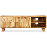 NNEVL TV Cabinet Solid Mango Wood 118x35x40 cm