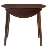 NNEVL Drop-leaf Dining Table Round MDF Brown