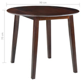 NNEVL Drop-leaf Dining Table Round MDF Brown