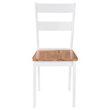 NNEVL Dining Chairs 2 pcs White Solid Rubber Wood