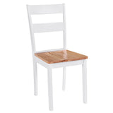 NNEVL Dining Chairs 2 pcs White Solid Rubber Wood