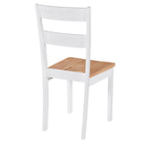 NNEVL Dining Chairs 2 pcs White Solid Rubber Wood