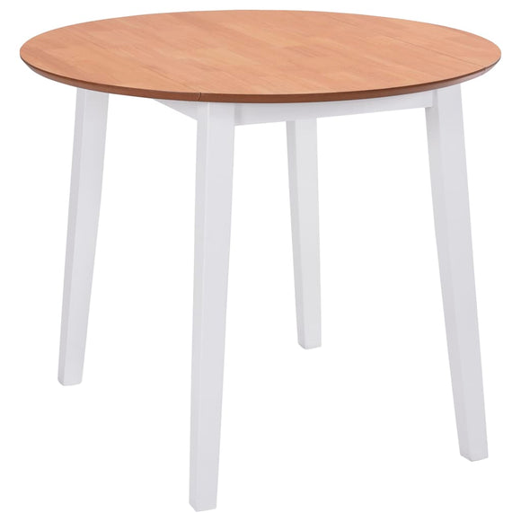 NNEVL Drop-leaf Dining Table Round MDF White