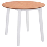 NNEVL Drop-leaf Dining Table Round MDF White