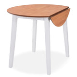 NNEVL Drop-leaf Dining Table Round MDF White
