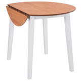 NNEVL Drop-leaf Dining Table Round MDF White