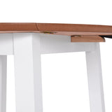 NNEVL Drop-leaf Dining Table Round MDF White