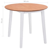 NNEVL Drop-leaf Dining Table Round MDF White