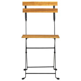 NNEVL Folding Garden Chairs 2 pcs Steel and Solid Acacia Wood