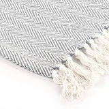 NNEVL Throw Cotton Herringbone 220x250 cm Grey