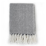 NNEVL Throw Cotton Herringbone 220x250 cm Navy Blue