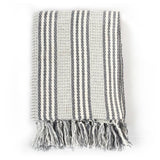 NNEVL Throw Cotton Stripes 125x150 cm Grey and White
