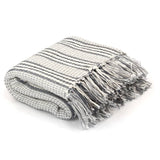 NNEVL Throw Cotton Stripes 220x250 cm Grey and White