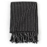 NNEVL Throw Cotton Squares 125x150 cm Black