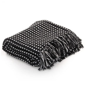 NNEVL Throw Cotton Squares 160x210 cm Black
