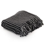 NNEVL Throw Cotton Squares 160x210 cm Black