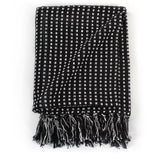 NNEVL Throw Cotton Squares 160x210 cm Black