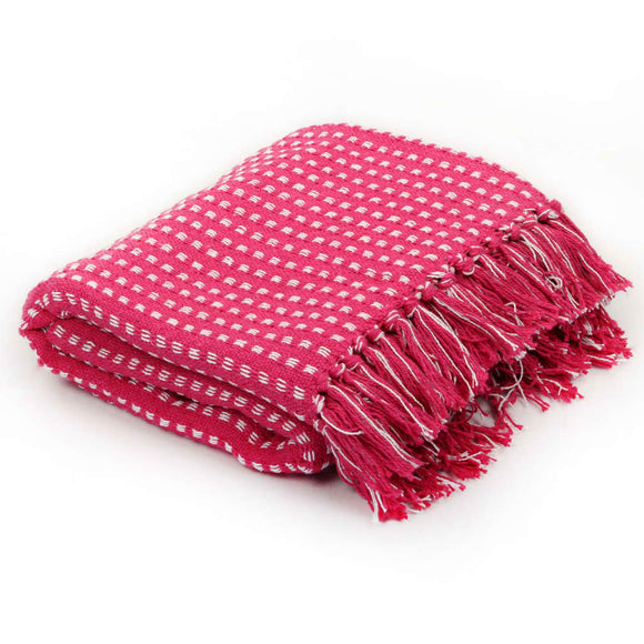 NNEVL Throw Cotton Squares 125x150 cm Pink