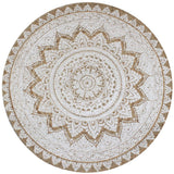 NNEVL Area Rug Braided Jute Printed 90 cm Round