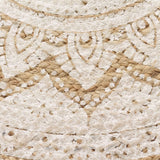 NNEVL Area Rug Braided Jute Printed 90 cm Round