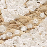 NNEVL Area Rug Braided Jute Printed 90 cm Round