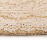 NNEVL Area Rug Braided Jute Printed 90 cm Round