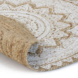 NNEVL Area Rug Braided Jute Printed 150 cm Round