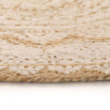 NNEVL Area Rug Braided Jute Printed 150 cm Round