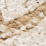 NNEVL Area Rug Braided Jute Printed 150 cm Round