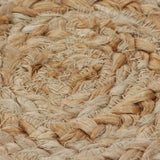 NNEVL Area Rug Braided Design Jute 120 cm Round