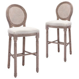 NNEVL Bar Chairs 2 pcs White Linen